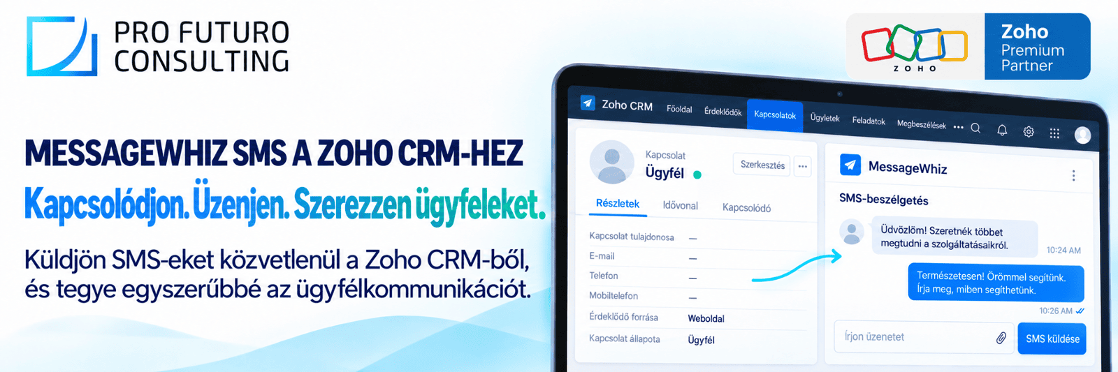 MessageWhiz SMS a Zoho CRM-hez: Egyszerűsítse az ügyfélkommunikációt